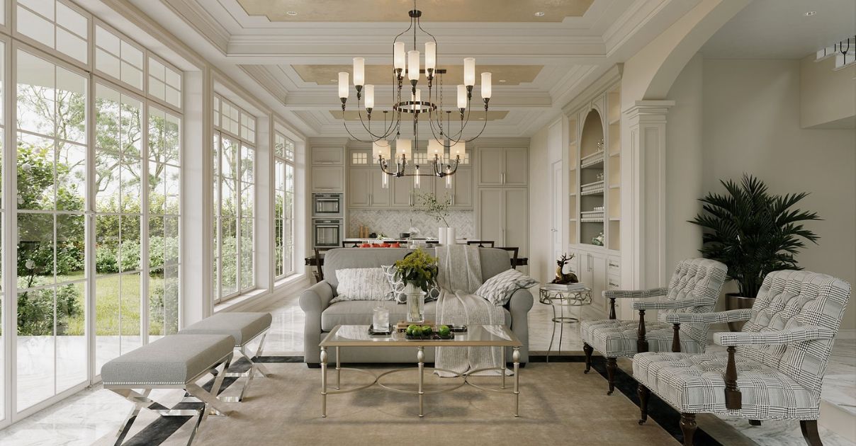 Phòng khách biệt thự hiện đại