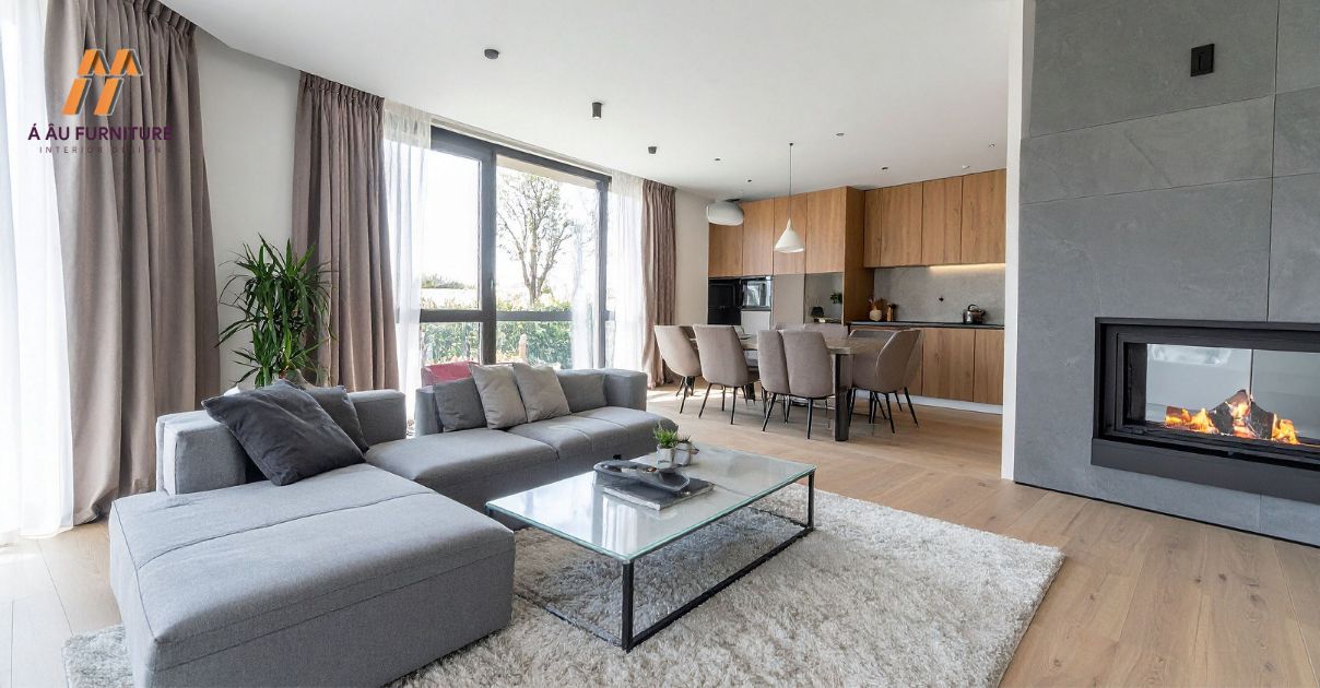 Phòng khách biệt thự hiện đại