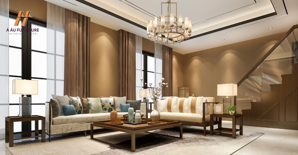 Phòng khách biệt thự hiện đại