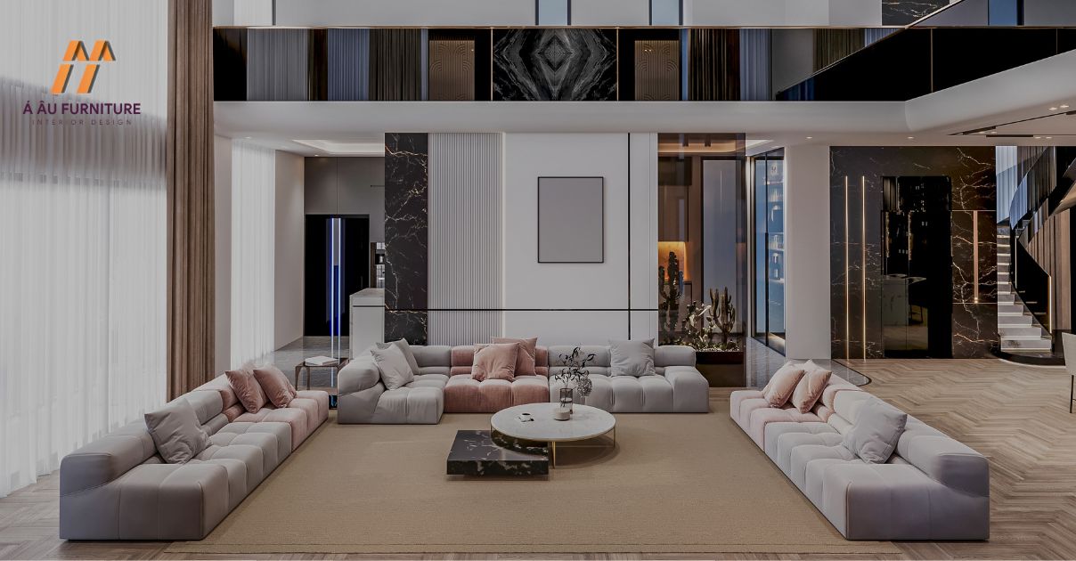Phòng khách biệt thự hiện đại