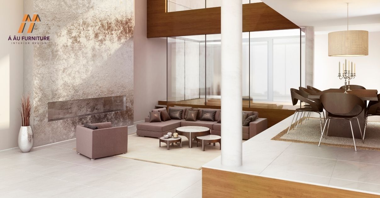phòng khách biệt thự hiện đại