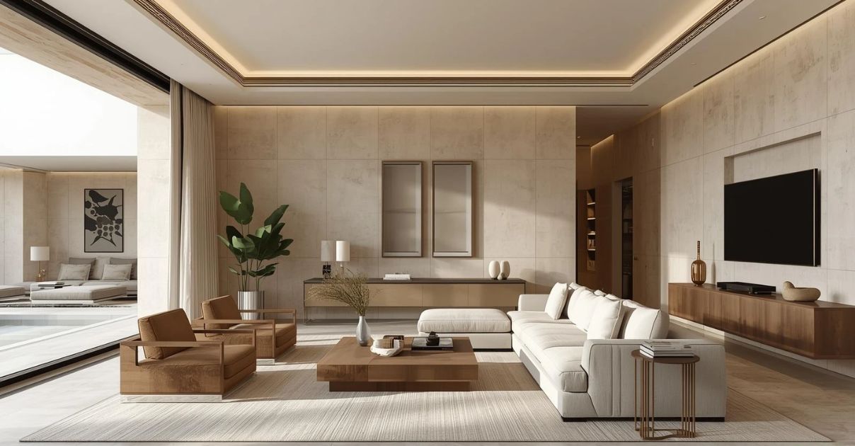 Phòng khách biệt thự hiện đại