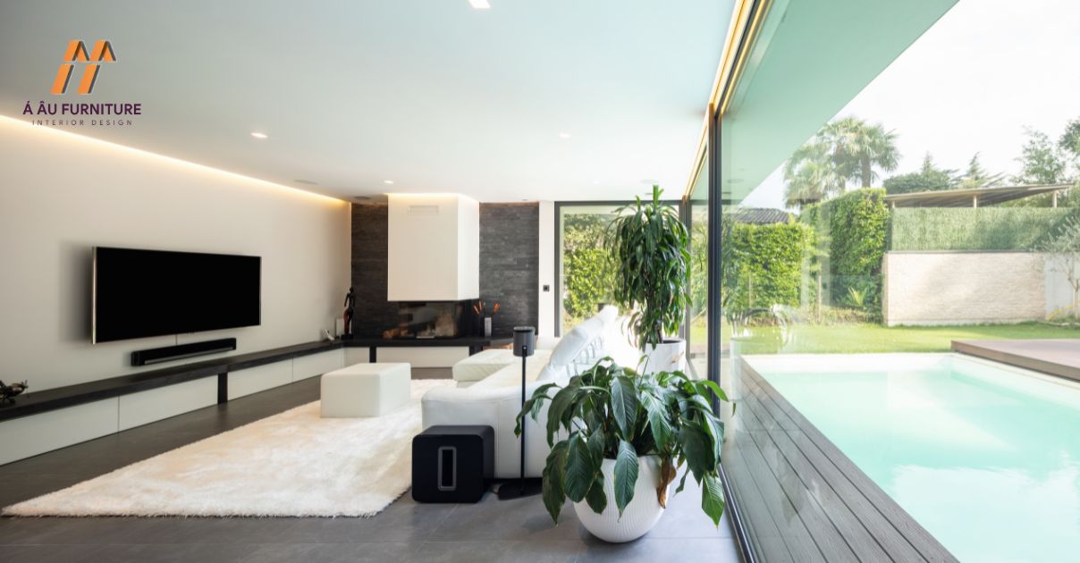 Phòng khách biệt thự hiện đại