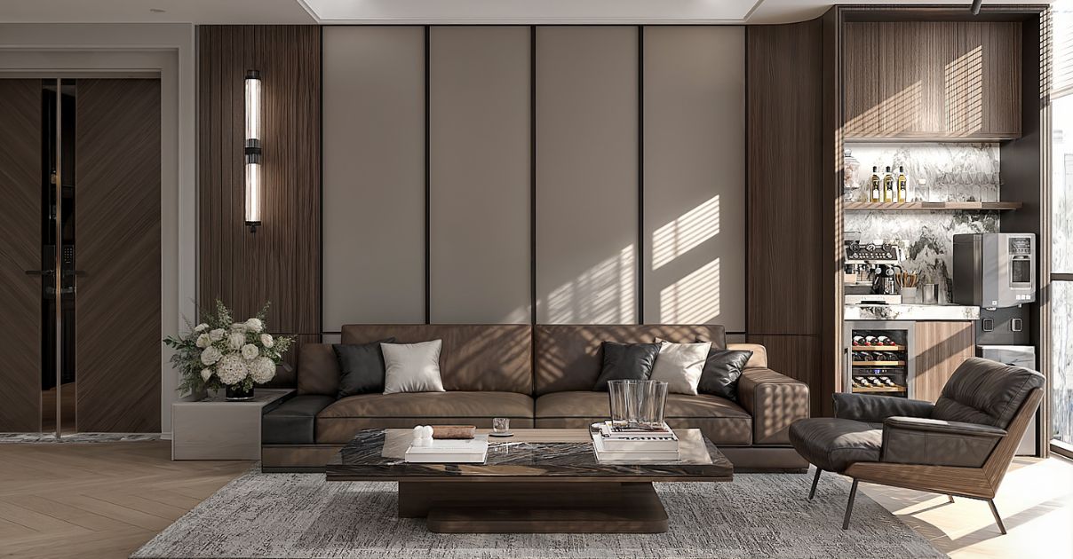 Phòng khách biệt thự hiện đại