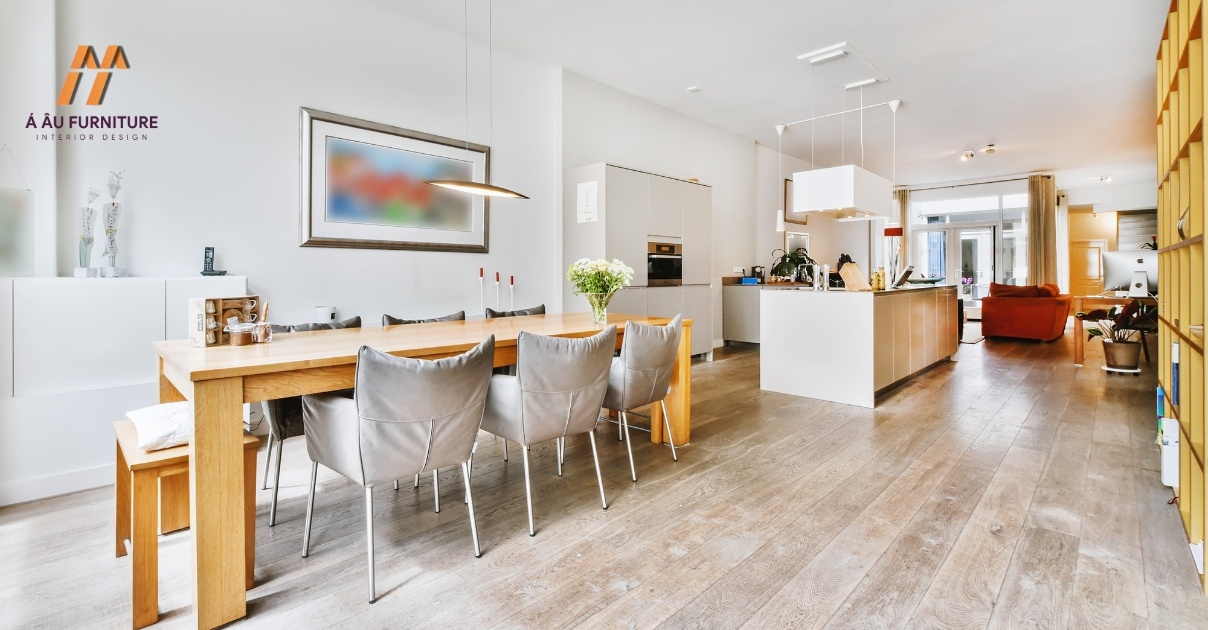 phòng khách liền bếp