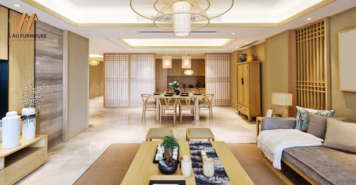 phòng khách liền bếp