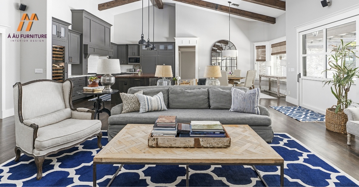 phòng khách liền bếp