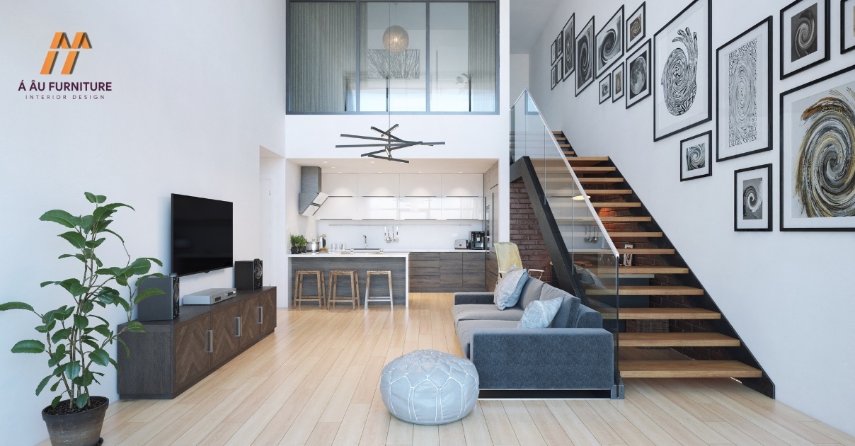 phòng khách nhà phố