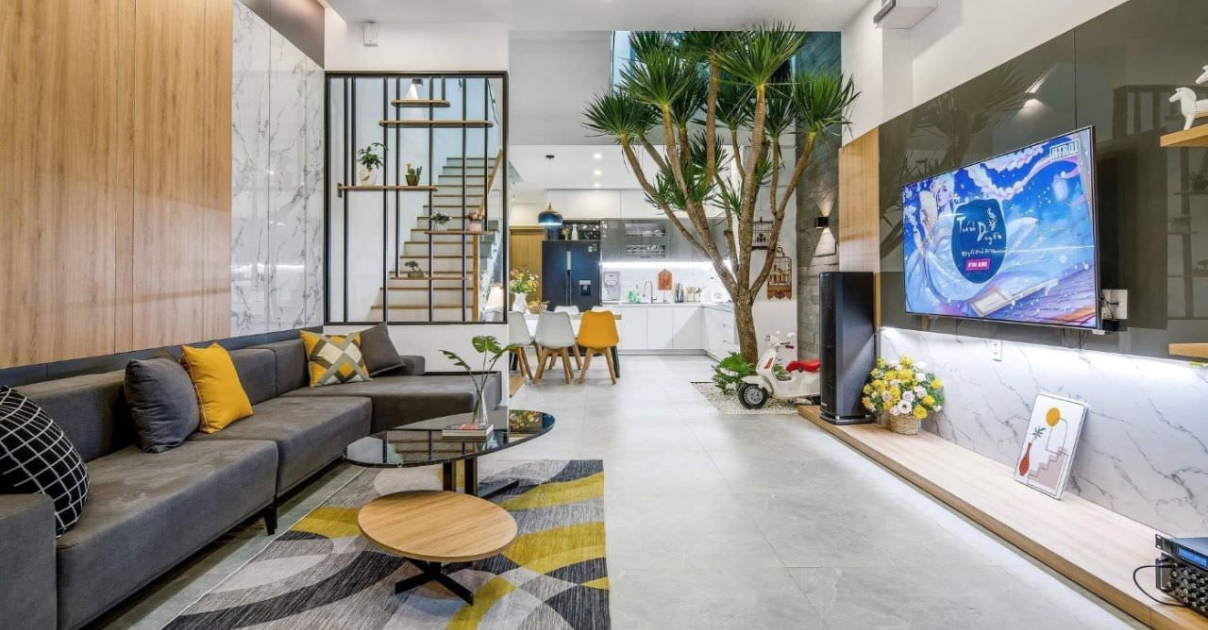 phòng khách nhà ống