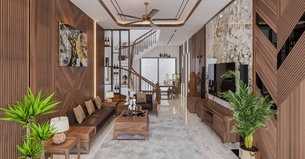 phòng khách nhà ống