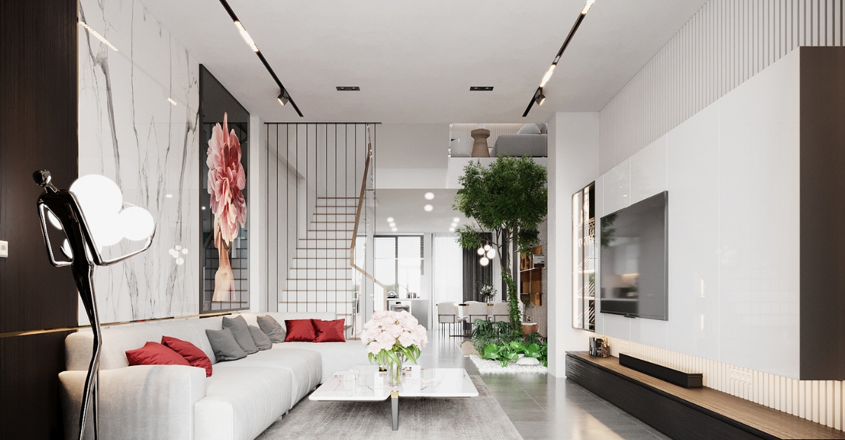 phòng khách nhà ống