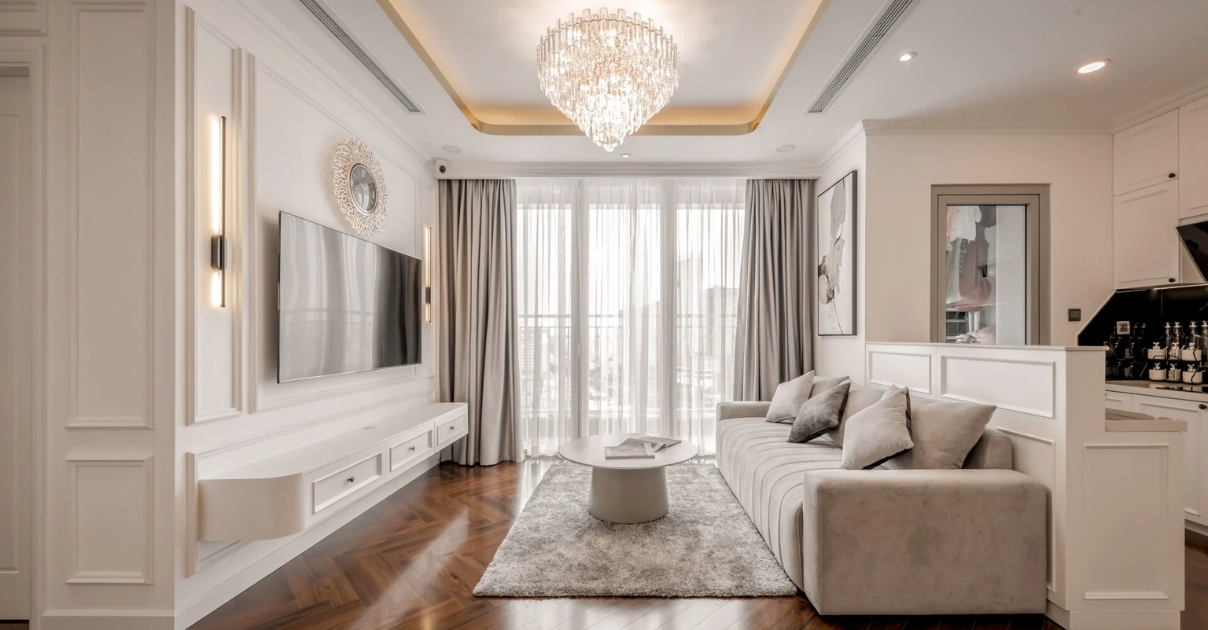 thiết kế phòng khách Tân cổ điển