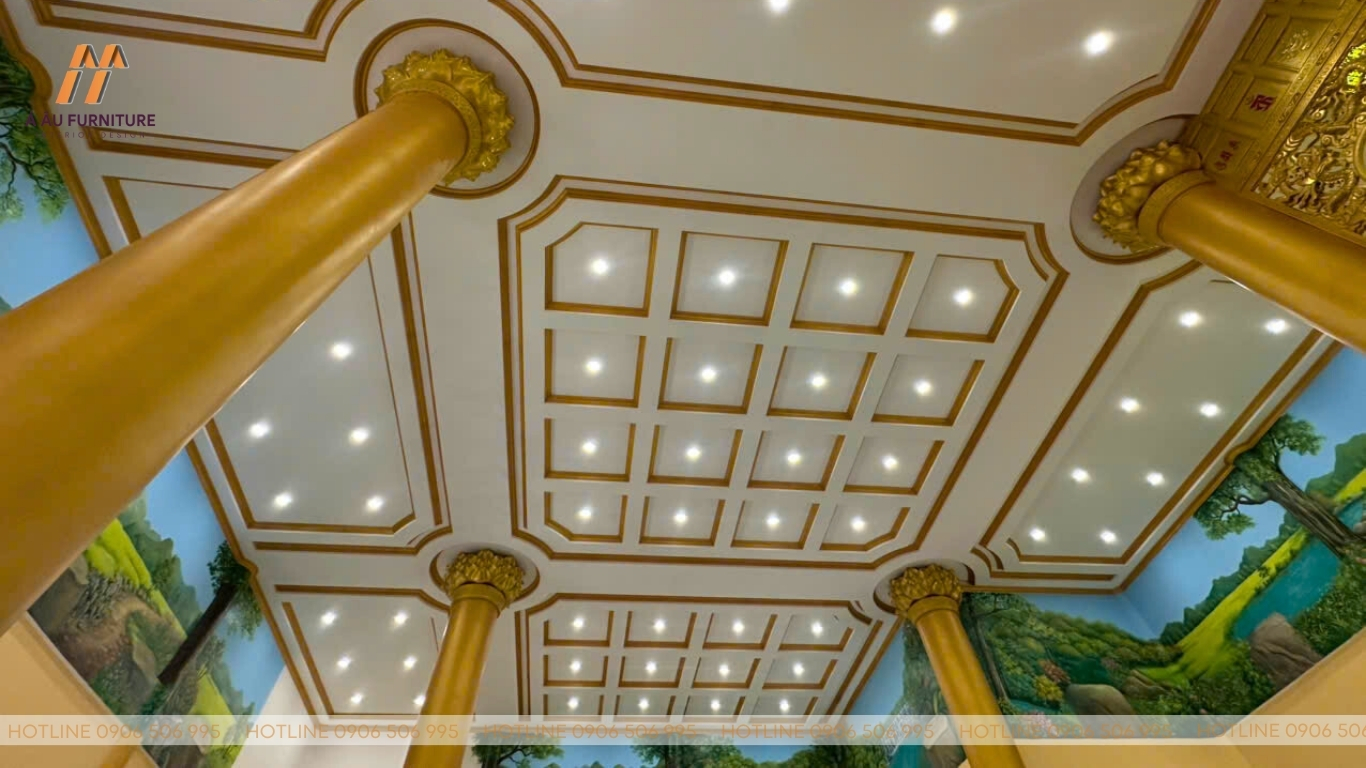 Dự án thi công trần vòm thạch cao Tổ đường chùa Phật Quốc Vạn Thành