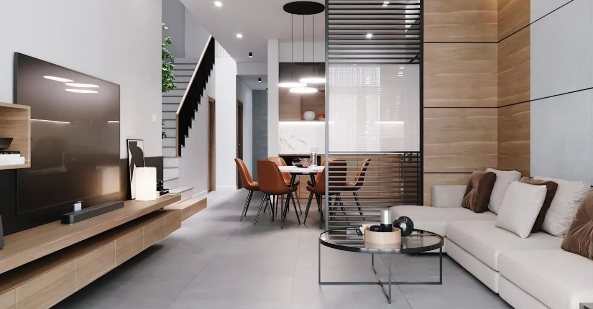 Cửa nhà vệ sinh đối diện cầu thang